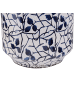 Beliani Blumenvase MYOS in Weiß/Blau - (W) 17 x (H) 15 x (L) 17 cm