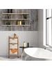 relaxdays Badregal mit Wäschekorb in Natur/ Beige - (B)43,5 x (H)96 x (T)33,5 cm