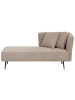 Beliani Chaiselongue RIOM in Beige/Schwarz - (W) 156 x (H) 75 x (L) 77 cm