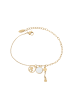 faina Women Cable Chain Link Bracelet in Gold White