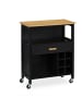 relaxdays Küchenwagen in Schwarz/ Natur - (B)65 x (H)80 x (T)35 cm
