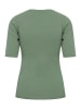 b.young T-Shirt Slim Fit Ellenbogen-Länge Rundhalsausschnitt in Grau