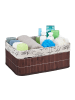 relaxdays 3 x Aufbewahrungskorb in Braun - (B)38 x (H)16,5 x (T)28,5 cm