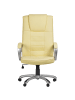 Beliani Chefsessel GRANDEUR in Beige/Silber - (W) 53 x (H) 127 x (L) 73 cm