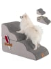 COSTWAY Hundetreppe 4 Stufen Abnehmbar in Grau