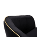 Mauro Ferretti Schwarzer Stoffsessel mit goldfarbenen Details, 62 x 58 x 78 cm