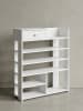 KADIMA DESIGN Schuhregal | Weiß, 75x92.5x24cm, 7 Fächer, Modern