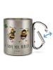 Mr. & Mrs. Panda Thermobecher Bienen Paar mit Spruch in Silber