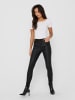 ONLY Skinny Fit Jeans PU Kunstleder Hose Mid Rise Pants Trousers ONLANNE in Schwarz