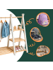 relaxdays Kinderkleiderständer "mit Regal" in Natur/ Weiß - (B)112 x (H)111,5 x (T)48 cm
