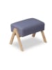 relaxdays Fußhocker in Grau/ Natur - (B)40 x (H)30 x (T)28 cm