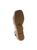 Emilie Karston Napolie-Sandalen aus Leder mit Keilabsatz Beige