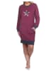 NORMANN Frottee Nachthemd Bündchen Streifen Sternen - 76360 in beere