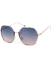 styleBREAKER Ovale Sonnenbrille in Gold / Grau Verlauf