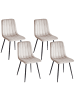 Beliani 4er-Set Esszimmerstuhl KALISPELL in Beige/Schwarz