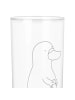 Mr. & Mrs. Panda Wasserglas Schnabeltier Mut ohne Spruch in Transparent