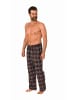 NORMANN Flanell Schlafanzug Pyjama Hose lang kariert Baumwolle - 70781 in dunkelgrau