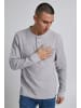 BLEND Langarm Basic Shirt Grandad Strickpullover mit Knöpfen BHNOBLE in Hellgrau