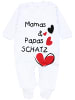 TupTam Baby Strampler Set mit Spruch in rot/weiß