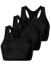Yenita® Bustier 3er Set Sports-Collection mit breiten Trägern in schwarz