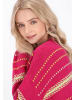 IZIA Women Cardigan in fuchsia lime