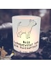 Mr. & Mrs. Panda Kerze Bullterrier Lebensretter mit Spruch in Transparent