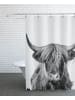 Juniqe Duschvorhang "Highland Cow Classic" in Schwarz & Weiß