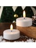 MARELIDA 2er Set LED Maxi Teelichter Kunststoff flackernd D: 6cm in weiß
