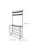 relaxdays Garderobenständer in Schwarz/ Dunkelbraun - (B)80 x (H)190 x (T)30 cm