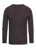 Rusty Neal Grobstrick Slim Fit V-Neck-Pullover in Anthrazit