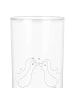 Mr. & Mrs. Panda Blümchentailglas Pinguin Liebe ohne Spruch in Transparent