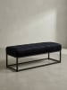 KADIMA DESIGN Sitzbank Samt 108x40x40 cm Flur Polsterbank mit Metallgestell in Schwarz
