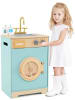 COSTWAY Kinder Waschmaschine Holz in Blau