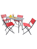 VCM  5 tlg. Bistroset Balkonset Gartenset Sumila 110x55 in Rot