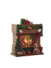 MARELIDA LED Wasserlaterne Kamin mit Weihnachtsmann mit Musik H: 23cm in bunt