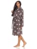 NORMANN Bademantel Sterne Morgenmantel Coralfleece - 51271 in grau