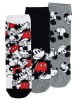 Disney 3er Pack Disney Mickey Mouse Socken Sneaker Strümpfe in grau/schwarz