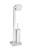 Wenko Stand WC-Garnitur Onyx Marmor, Stand WC-Garnitur Onyx, Stand WC-Garnitur Mod. Onyx in Chrom
