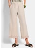 GOLDNER Kurzgröße:  Culotte Sommerhose mit floraler Spitze in stein
