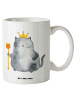 Mr. & Mrs. Panda Weiße Tasse Katze König ohne Spruch in Weiß