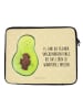 Mr. & Mrs. Panda Laptop Sleeve Avocado Kern mit Spruch in Gelb Pastell