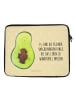 Mr. & Mrs. Panda Notebook Tasche Avocado Kern mit Spruch in Gelb Pastell