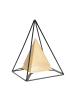 Mauro Ferretti Goldene Metallpyramide mit schwarzer Struktur, 15 x 15 x 21 cm