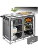 tectake Campingschrank Deluxe mit Aluminiumgestell und 6 Fächern  97 x 47,5 x 78 cm, gra