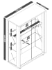 VCM  Wandvitrine Hängevitrine Glasvitrine Glas Udina in Schwarz / Honig-Eiche