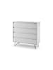SalesFever Kommode breit 90 cm mit Stauraum - Metallbeine und MDF matt lackiert in Weiß