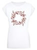 F4NT4STIC T-Shirt Rosa Frühlings Blumenkranz Dekor in weiß