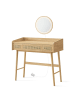 SONGMICS HOME Schminktisch Ellan in Eichenbeige - (B)90 x (H)82 x (T)43 cm