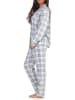 NORMANN langarm Flanell Pyjama Schlafanzug kariert - 50433 in Blau