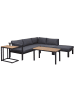 Beliani 4-tlg Lounge Set MESSINA in Schwarz/Grau/Braun